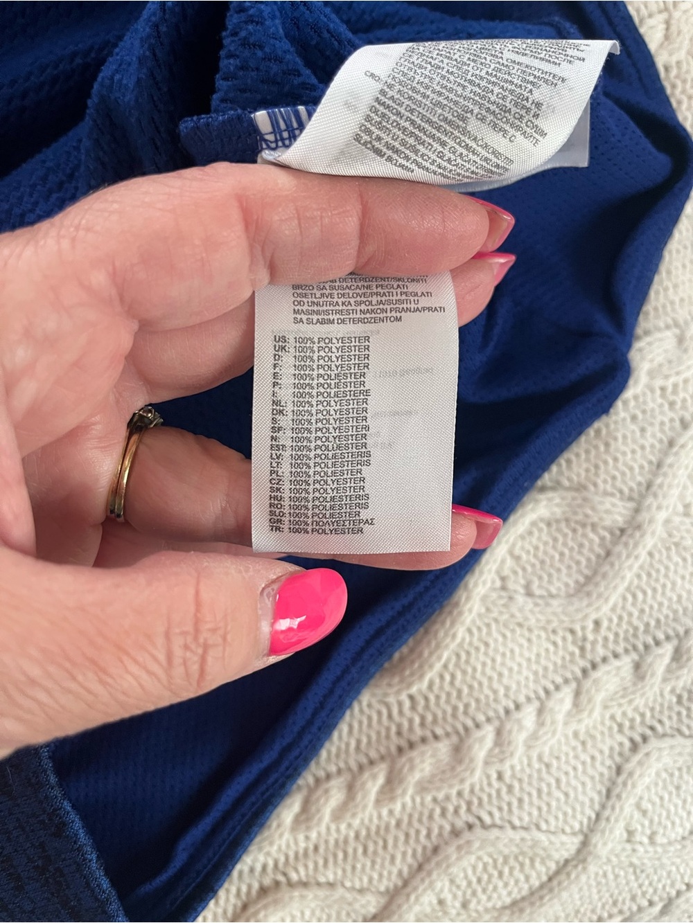 adidas Unisex Blue Hooded Logo Sweatshirt Finger Holes Long Sleeve Size Medium - Picture 5 of 16